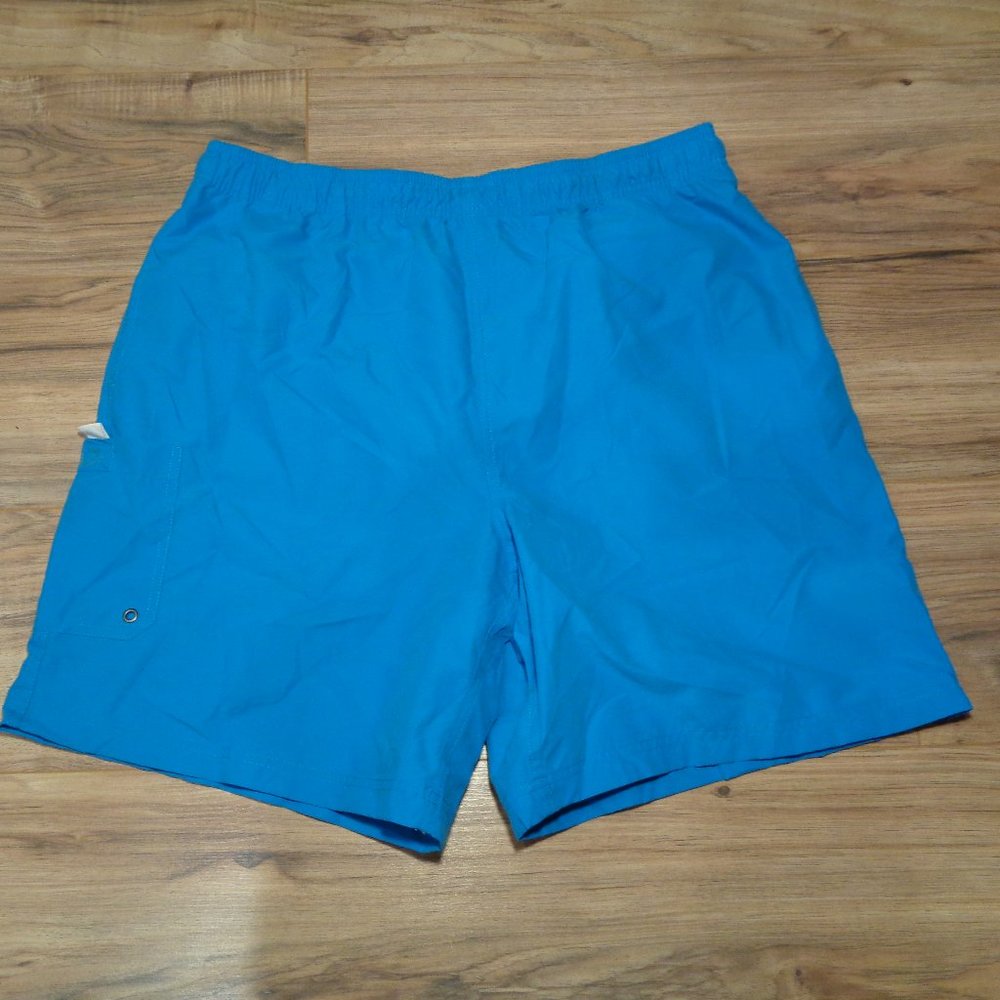 Roundtree & Yorke Size Large Turquoise New Men's Swim Cargo Trunks Shorts